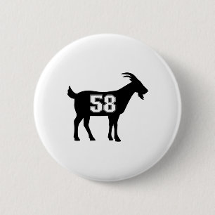 Geit 58 G.o.a.t. Nummer Vijftig Acht Geit Gear Sti Ronde Button 5,7 Cm