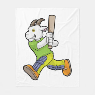 Geit als Batsman met cricket bat Fleece Deken