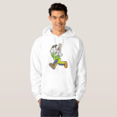 Geit als Batsman met cricket bat Hoodie (Voorkant volledig)