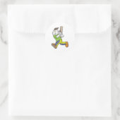 Geit als Batsman met cricket bat Ronde Sticker (Tas)