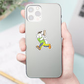 Geit als Batsman met cricket bat Sticker (Telefoon)