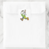 Geit als Batsman met cricket bat Vierkante Sticker (Tas)