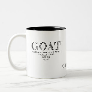 Geit Black Sheep van de familie Funny Goat Gezegde Tweekleurige Koffiemok