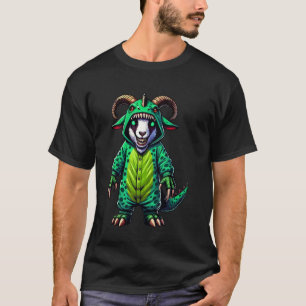 Geit die dinosaurus kostuum draagt halloween cospl t-shirt