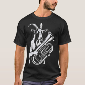 Geit die Tubamuziek speelt Dier T-shirt