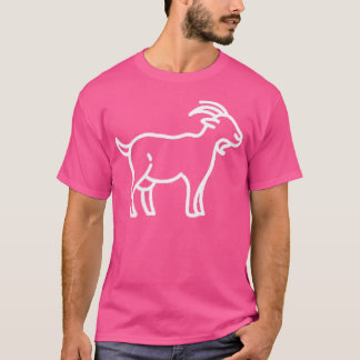 Geit Dier Badge Patch Line Art Icon Outline T-shirt