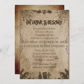 geit eet, Drink en is eng Halloween Kaart (Voorkant / Achterkant)