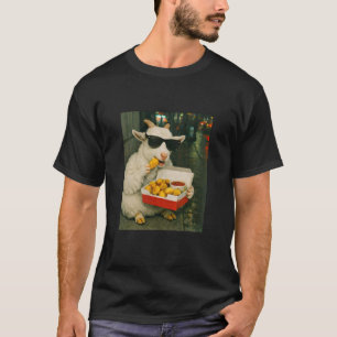 Geit Eet Kip Nugget Meme Retro Stedelijke Lange S T-shirt
