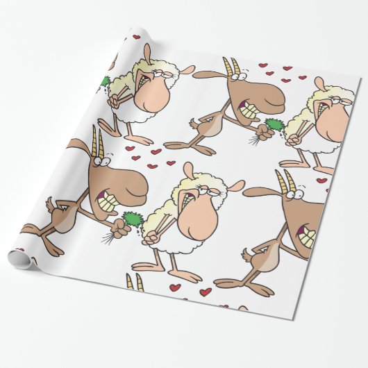 Geit en schaap in liefde cadeaupapier (Uitgerold)
