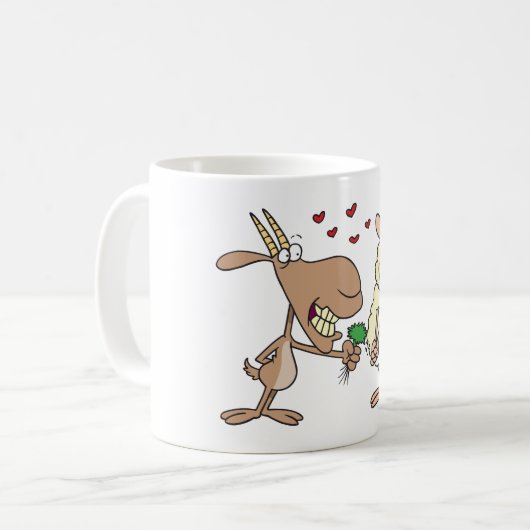 Geit en schaap in liefde koffiemok (Voorkant links)