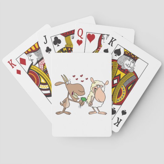 Geit en schaap in liefde pokerkaarten (Achterkant)