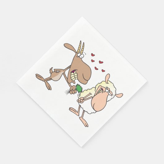 Geit en schaap in liefde servet (Hoek)