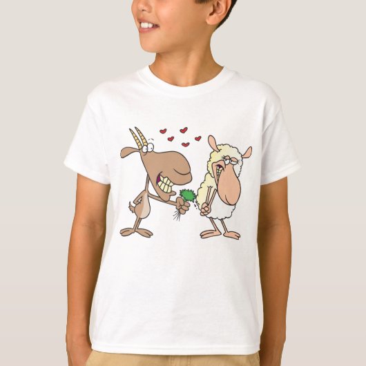 Geit en schaap in liefde t-shirt (Voorkant)