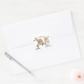 Geit en schaap in liefde vierkante sticker (Envelop)