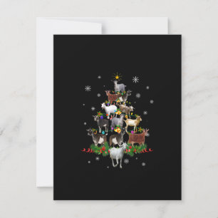Geit Kerstboom Sneeuw Geit Kerstmis Kaart