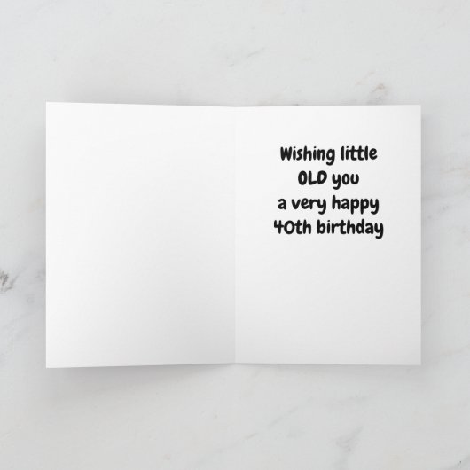 GEIT MAAKT GRAPPEN OVER U OP UW **40e** VERJAARDAG Kaart (Binnen)