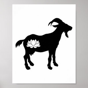 Geit Met Namaste Lotus Symbool Geit Yoga _1 Poster