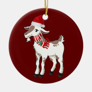Geit met Pet kerst Keramisch Ornament