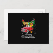 Geit Rijden Rood Auto Kerstmis Feestdagenkaart (Voorkant / Achterkant)