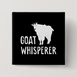 Geit Whisperer Funny Goat Boerderij Tshirt Pet Goa Vierkante Button 5,1 Cm