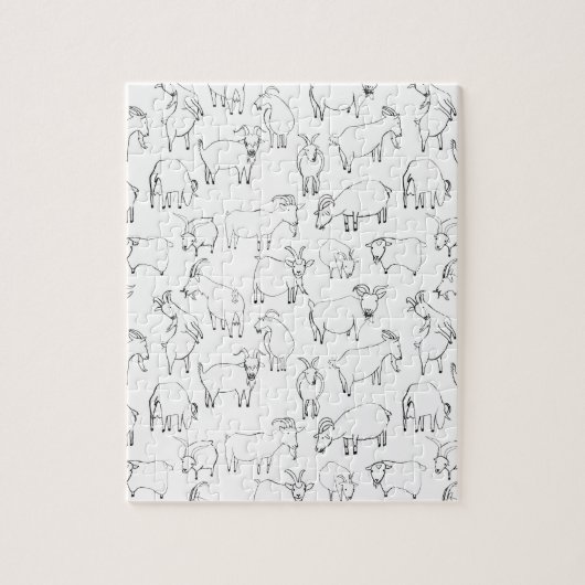 Geiten die spelen - Transparantie (kies uw eigen) Legpuzzel (Verticaal)