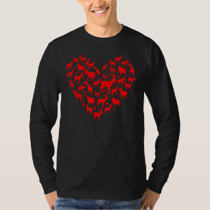 Geiten dierenvriend grappig hart geit Valentijnsda T-shirt