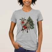 Geiten en Shirten met kerstboomkleed T-shirt (Voorkant)