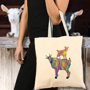 Geiten Funny Colorful Farm Animals Tote Bag