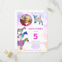 Geiten kleurrijk 5e verjaardag Foto Roze