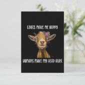 Geiten maken me blij dat ik van geit hou bedankkaart (Staand voorkant)