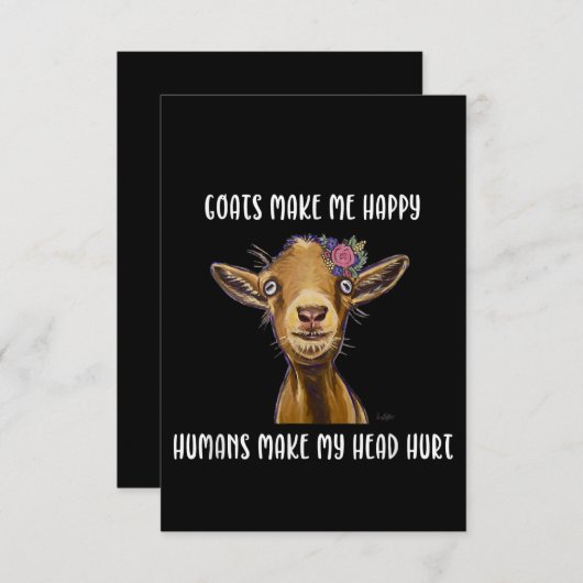 Geiten maken me blij dat ik van geit hou bedankkaart (Voorkant / Achterkant)