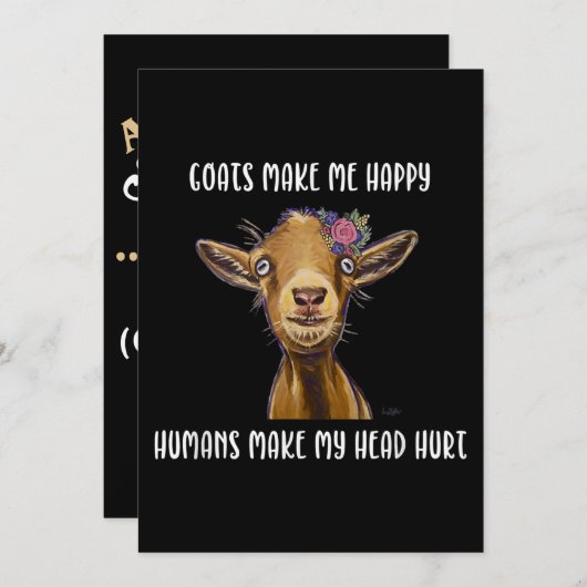 Geiten maken me blij dat ik van geit hou kaart (Voorkant / Achterkant)