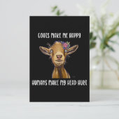 Geiten maken me blij dat ik van geit hou RSVP kaartje (Staand voorkant)