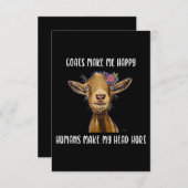 Geiten maken me blij dat ik van geit hou RSVP kaartje (Voorkant / Achterkant)