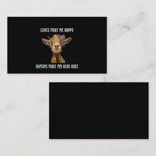 Geiten maken me blij dat ik van geit hou visitekaartje (Voorkant / Achterkant)