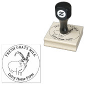 Geiten Melk Zuivel Bedrijfsnaam Zwart en Wit Rubberstempel (Gestempeld)
