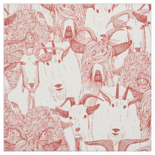Geiten Poppy Red Natural Stof