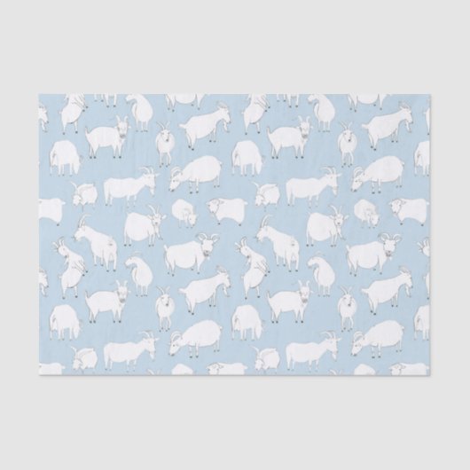 Geiten spelen - babyblauw tissuepapier (Voorkant)