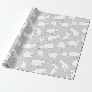 Geiten spelen - Grijs Cadeaupapier