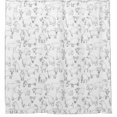 Geiten spelen - Transparante Douchegordijn (Voorkant)