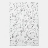 Geiten spelen - Transparante Theedoek (Verticaal)