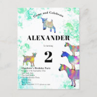 Geiten van geboorte, kleurrijke Waterverf