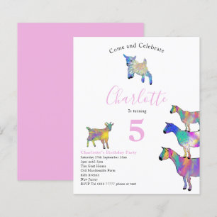 Geiten Waterverf Meisjes Birthday Party Pink