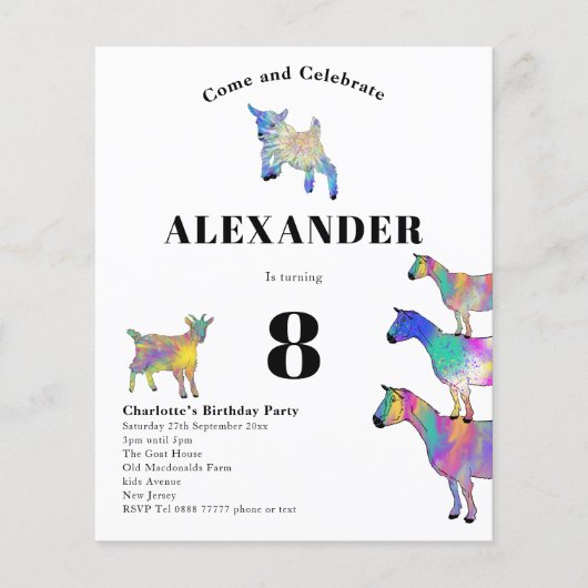 Geitenbegroting voor de Waterverf van geit Flyer (Voorkant)