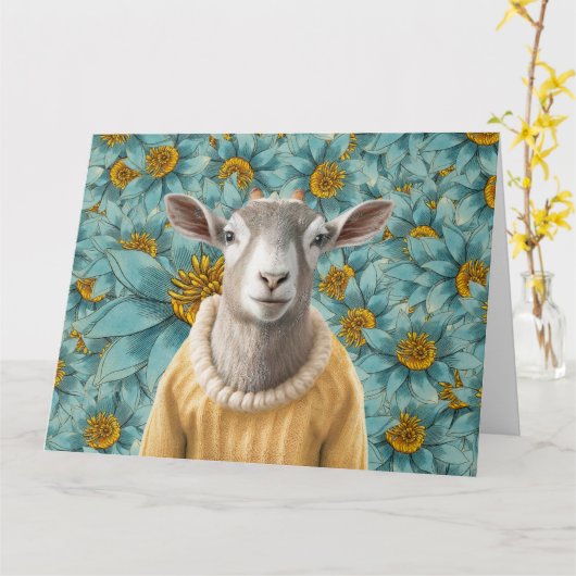 Geitenboerderij Blauwgroen en gele Kaart (Gele Bloem)