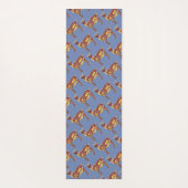 Geitenbruin op blauw met achtergrondmonogram yogamat (Achterkant)