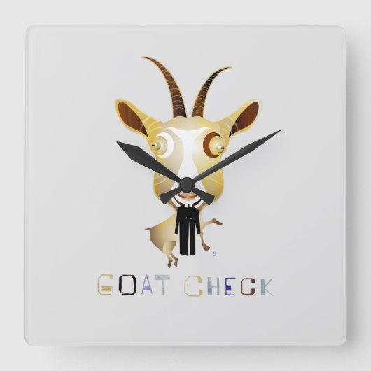 Geitencontrole - ZooDo-illustratie Vierkante Klok (Voorkant)