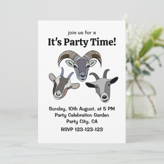 geitendier grappige geit kaart (Staand voorkant)