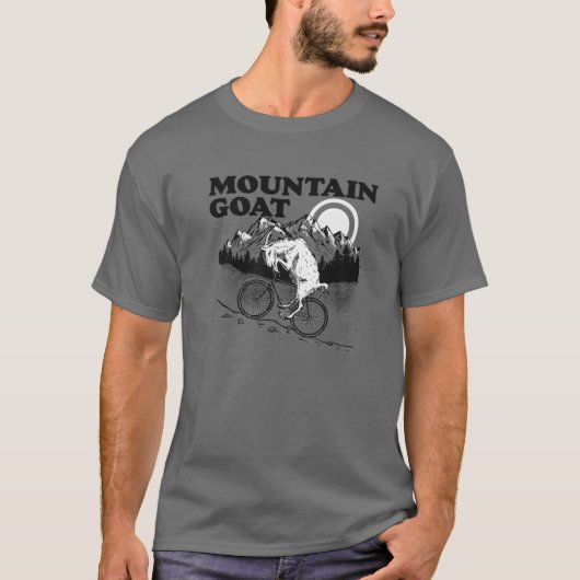 Geitengeit Funny Mountain Biking Goat Biker Vin T-shirt (Voorkant)