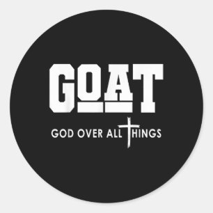 Geitengod over alle dingen Grappig Jezus Christeli Ronde Sticker